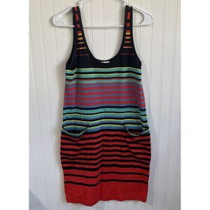 Andrea Jovine Dress‎ Womens Small Multi Color Stripe Tank TShirt Pima Cotton